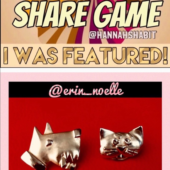 ⭐️ RARE ⭐️ UNIQUE ⭐️ Vintage Cat Dog AJC Earrings - Picture 6 of 8